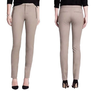 Banana Republic Addison Ankle Zip Pants Size 6P Petite Khaki Skinny Fit
